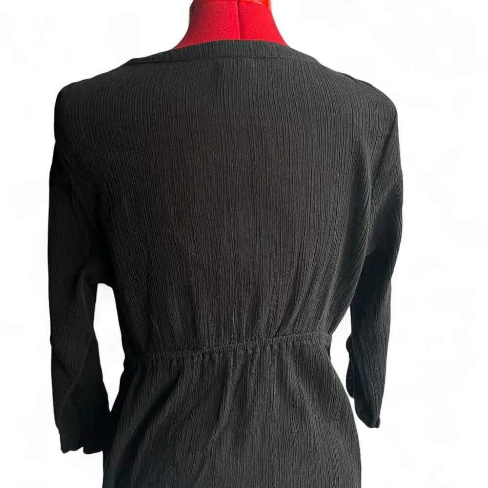 Beach Bump Black Maternity V Neck Beach Coverup‎